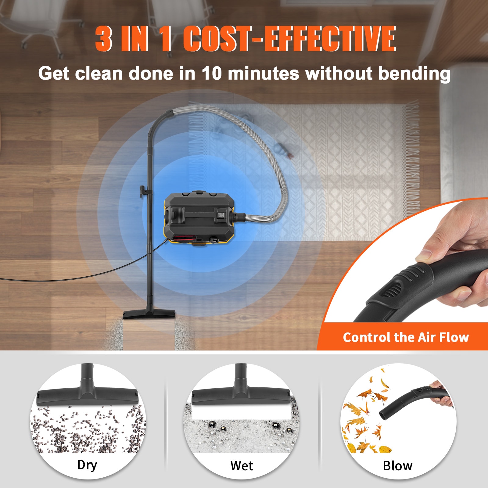 Wet Dry Shop Vacuum Cleaner With Blowing Function For Car And Home_voghion.com